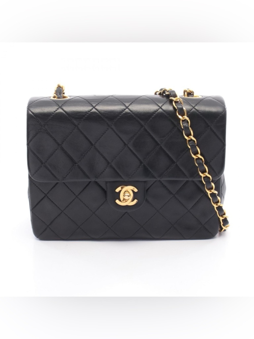 Chanel Vintage Square Classic Flap Bag Quilted Lambskin Small